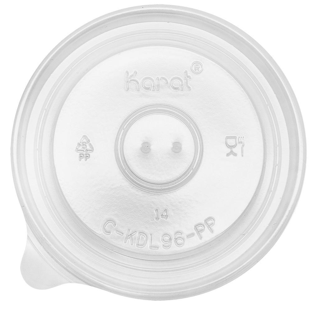 Karat 6oz - 16oz PP Gourmet Food Container Flat Lids (96mm) - 1,000 ct-Karat