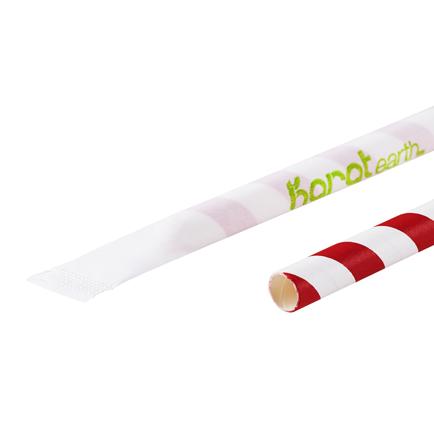 Paper Straws - Karat Earth 9" Giant Paper Spiral Straws (7mm) Wrapped - Red & White (1,200 ct)-Restaurant Supply Drop