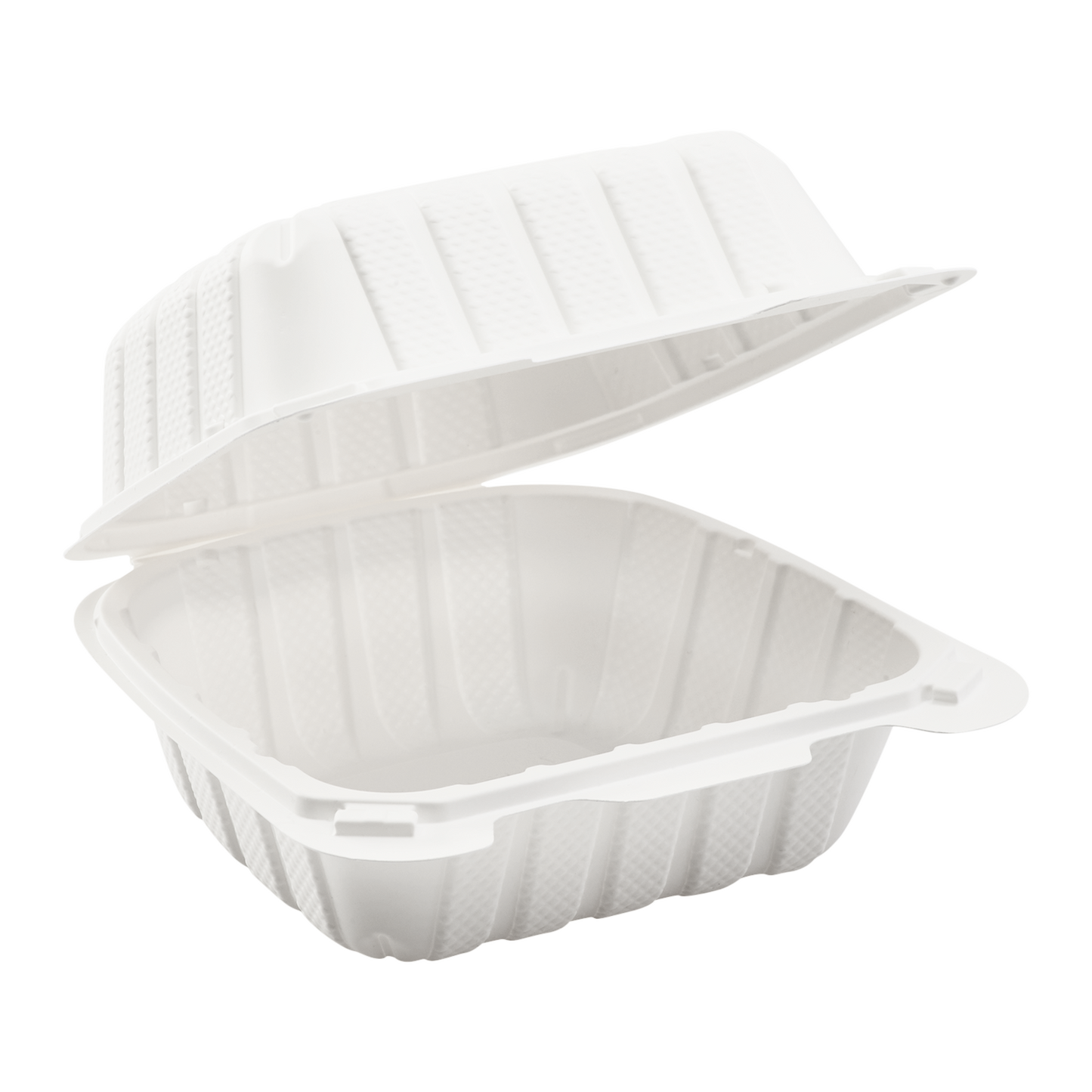 Small White Takeout Boxes - 6"x6" Mineral Filled Hinged Food Containers - Karat Earth - 400 ct-Karat