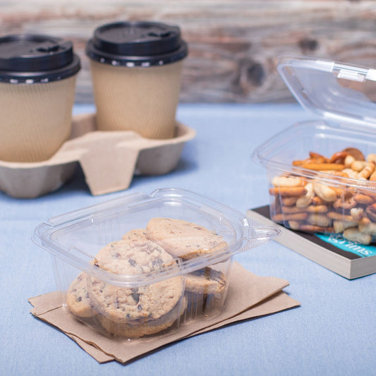 16oz Hinged Deli Containers Tamper Resistant - Medium 16 oz Hinged Deli Boxes - 200 count-Karat