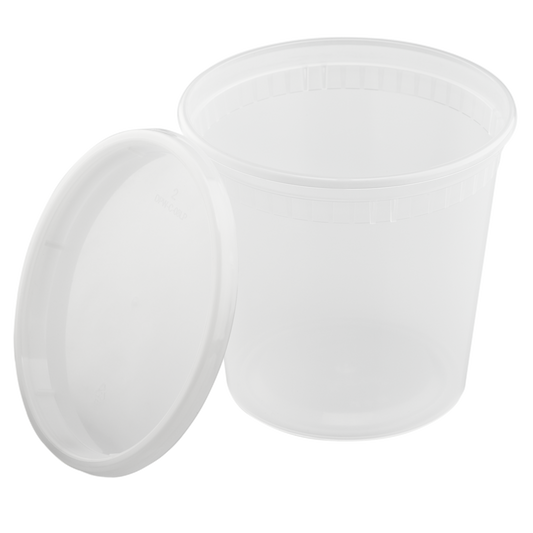24oz Injection Molded Deli Containers with Lids - 24 oz Plastic Soup Containers - 240 ct-Karat