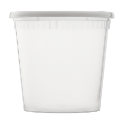 24oz Injection Molded Deli Containers with Lids - 24 oz Plastic Soup Containers - 240 ct-Karat