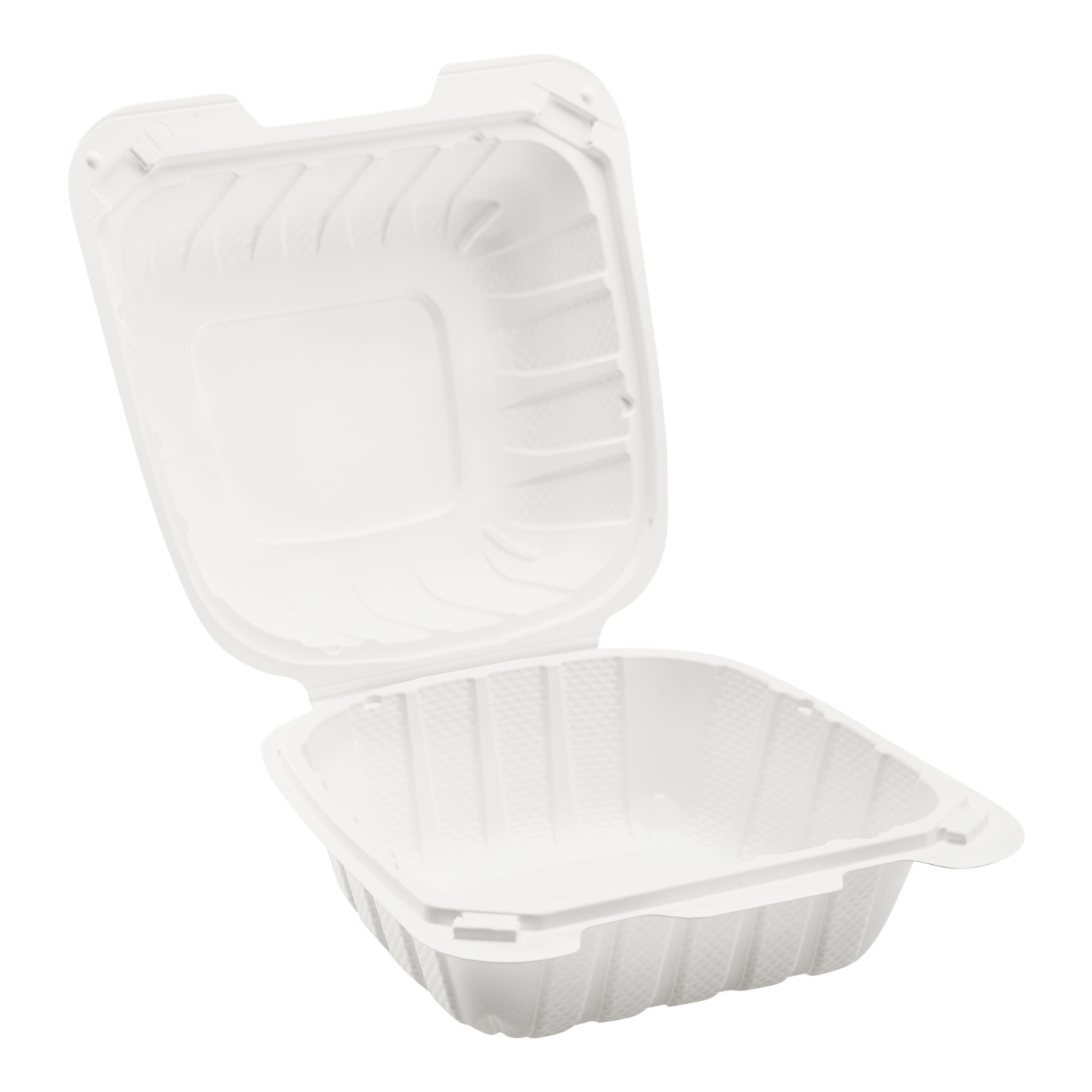 Small White Takeout Boxes - 6"x6" Mineral Filled Hinged Food Containers - Karat Earth - 400 ct-Karat