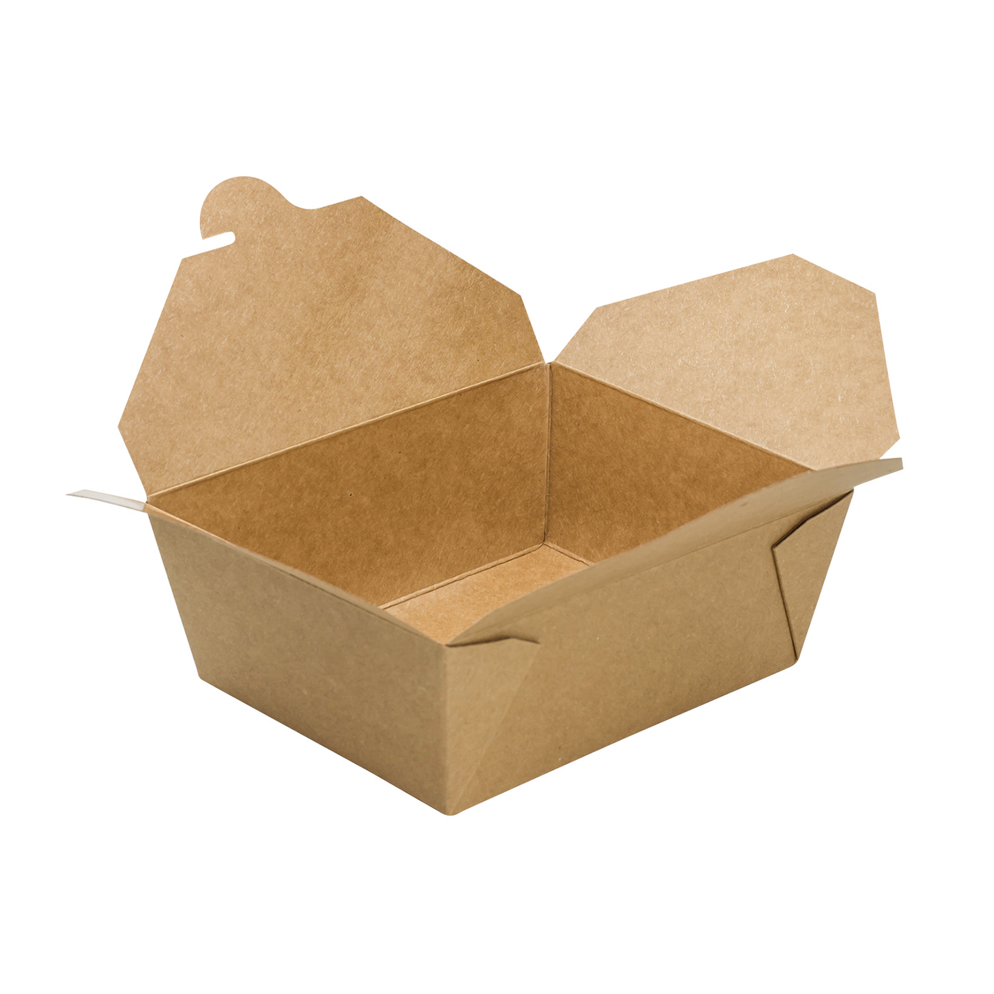 Kraft Microwavable Folded Paper #8 Takeout Containers - Karat Fold-To-Go Box - 48oz - 5.9" X 4.6" X 2.4" - 300 Count-Karat