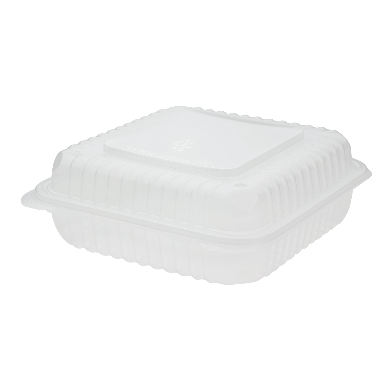 9''x9'' Hinged To Go Box - Extra Large Clamshell Containers - Karat PP Plastic - 200 ct-Karat