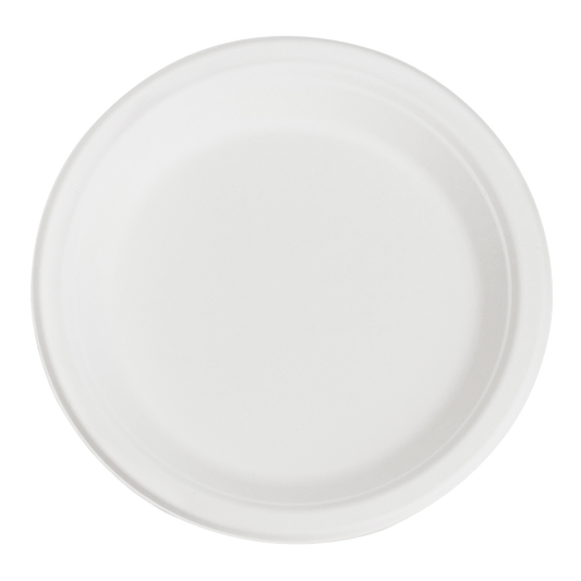 Karat Earth 9'' Compostable Bagasse Round Plates - 500 ct-Karat