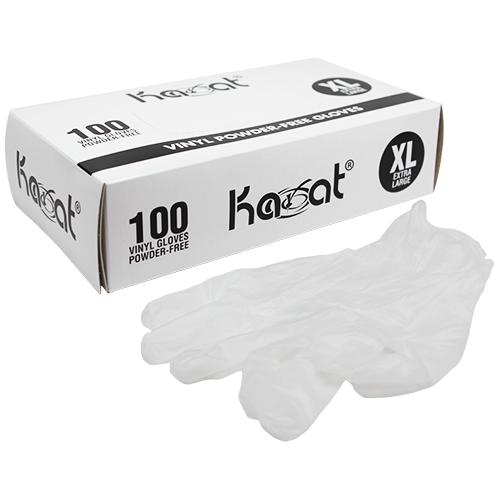 Karat vinyl powder free gloves clear x large 1000 count disposable gloves for restaurant food prep and cleaning