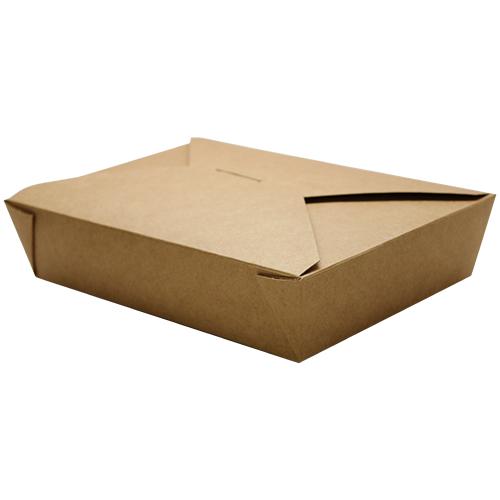 Kraft paper fold to go takeout boxes by Karat 54oz microwavable leak resistant containers for restaurant takeout and food packaging