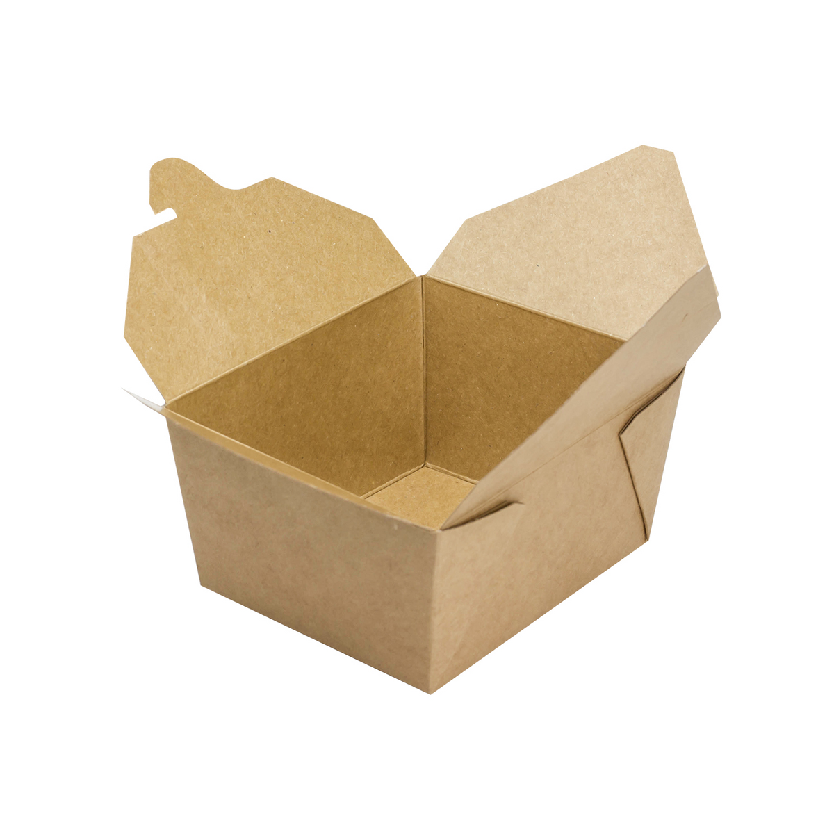 Kraft Microwavable Folded Paper #1 Takeout Boxes - Karat Small Fold-To-Go Container - 30oz - 4.3" X 3.5" X 2.4" - 450 Count-Karat