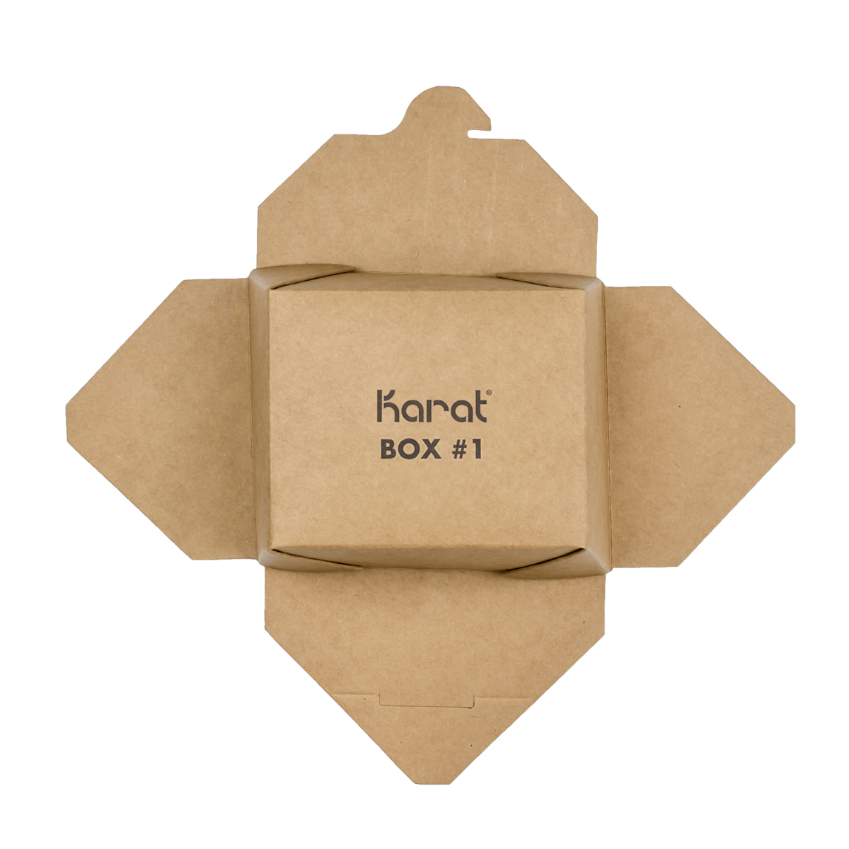 Kraft Microwavable Folded Paper #1 Takeout Boxes - Karat Small Fold-To-Go Container - 30oz - 4.3" X 3.5" X 2.4" - 450 Count-Karat