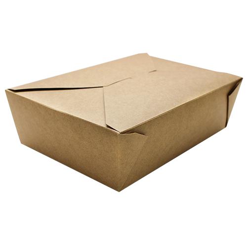 Kraft Microwavable Folded Paper #3 Take-Out Container - Karat Large Fold-To-Go Box - 76oz - 7.8" X 5.5" X 2.4" - 200 Count-Karat