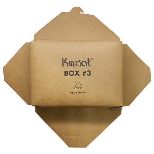 Kraft Microwavable Folded Paper #3 Take-Out Container - Karat Large Fold-To-Go Box - 76oz - 7.8" X 5.5" X 2.4" - 200 Count-Karat