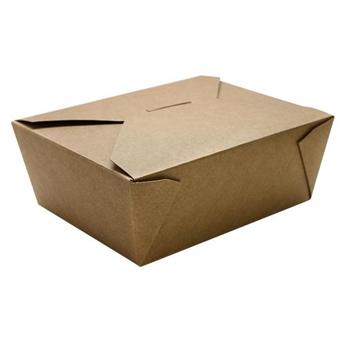 Kraft Microwavable Folded Paper #8 Takeout Containers - Karat Fold-To-Go Box - 48oz - 5.9" X 4.6" X 2.4" - 300 Count-Karat