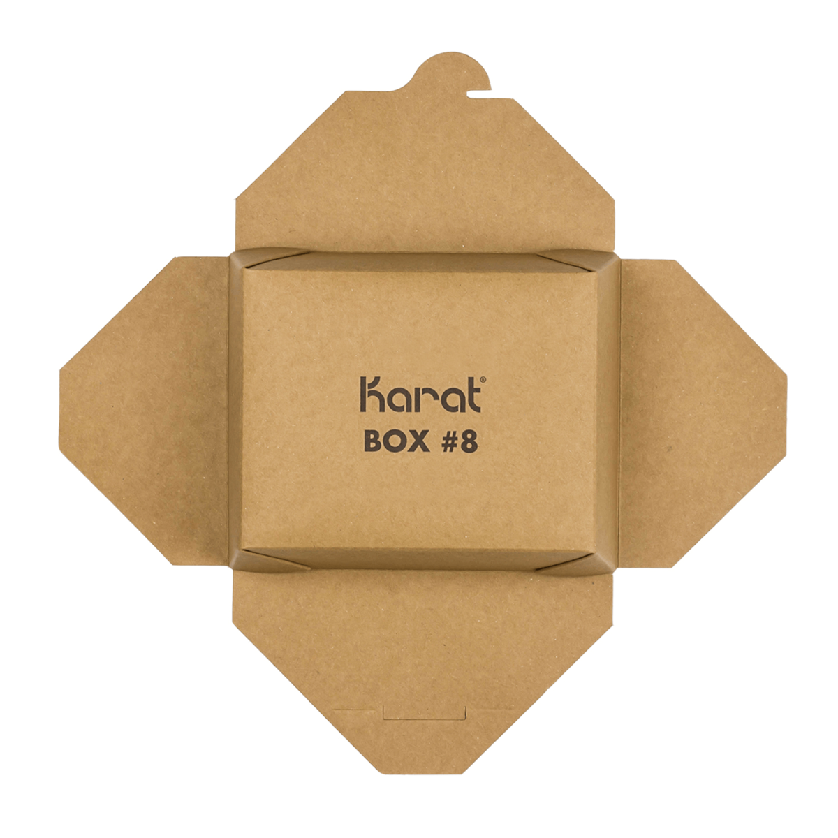 Kraft Microwavable Folded Paper #8 Takeout Containers - Karat Fold-To-Go Box - 48oz - 5.9" X 4.6" X 2.4" - 300 Count-Karat