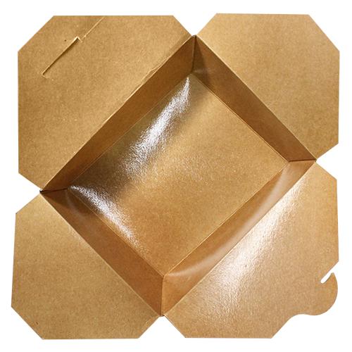 Kraft Microwavable Folded Paper #8 Takeout Containers - Karat Fold-To-Go Box - 48oz - 5.9" X 4.6" X 2.4" - 300 Count-Karat