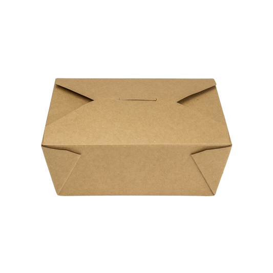 Kraft Microwavable Folded Paper #8 Takeout Containers - Karat Fold-To-Go Box - 48oz - 5.9" X 4.6" X 2.4" - 300 Count-Karat