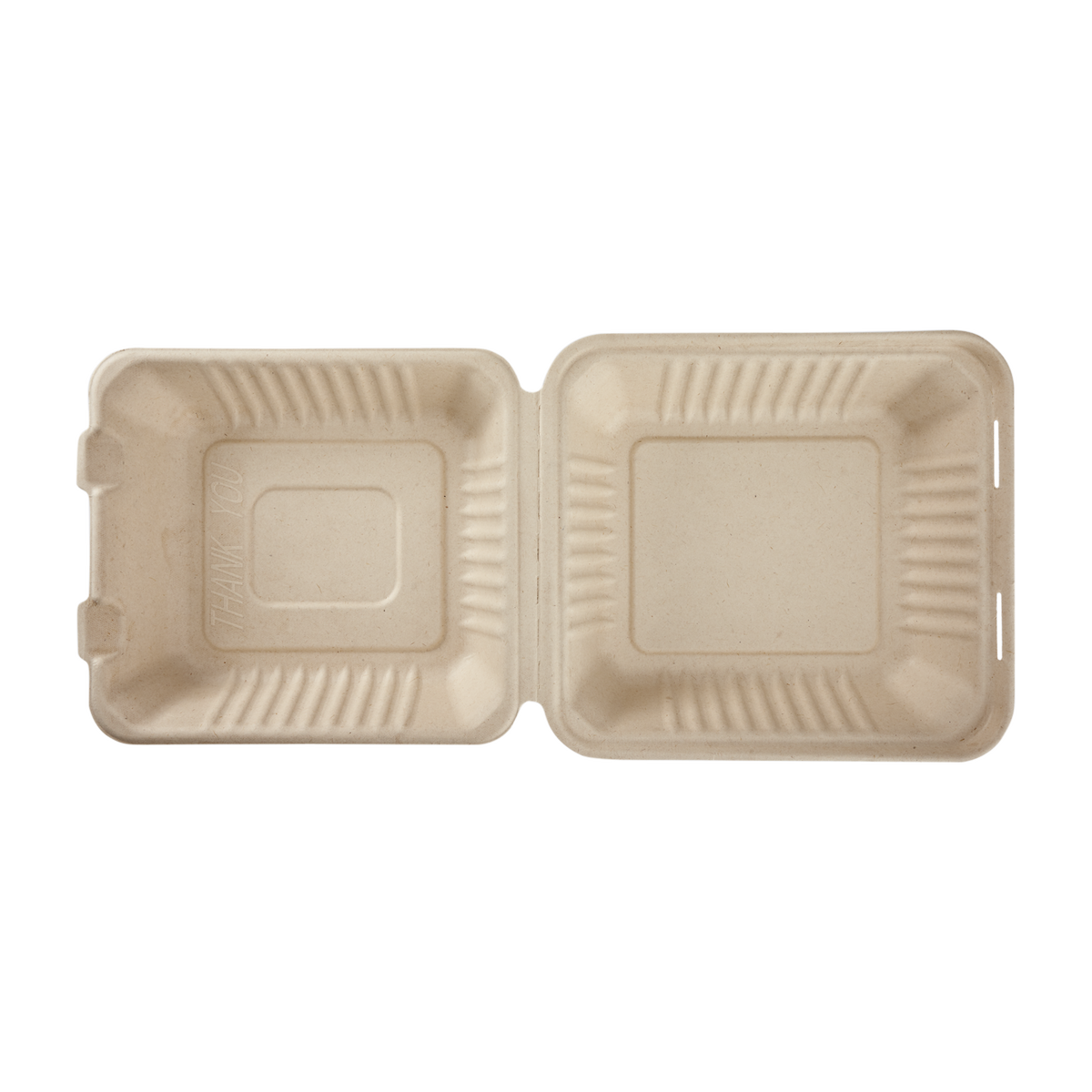 Large Biodegradable Takeout Boxes - Karat Earth 8''x8'' Compostable Bagasse Hinged Containers-Karat