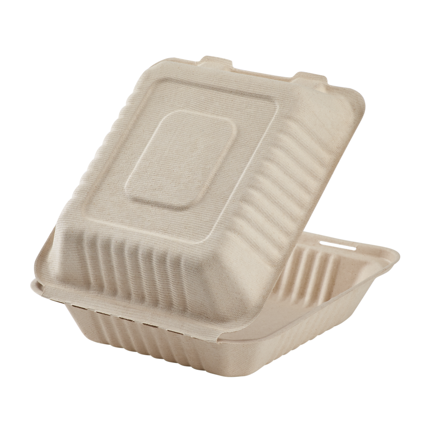 Large Biodegradable Takeout Boxes - Karat Earth 8''x8'' Compostable Bagasse Hinged Containers-Karat