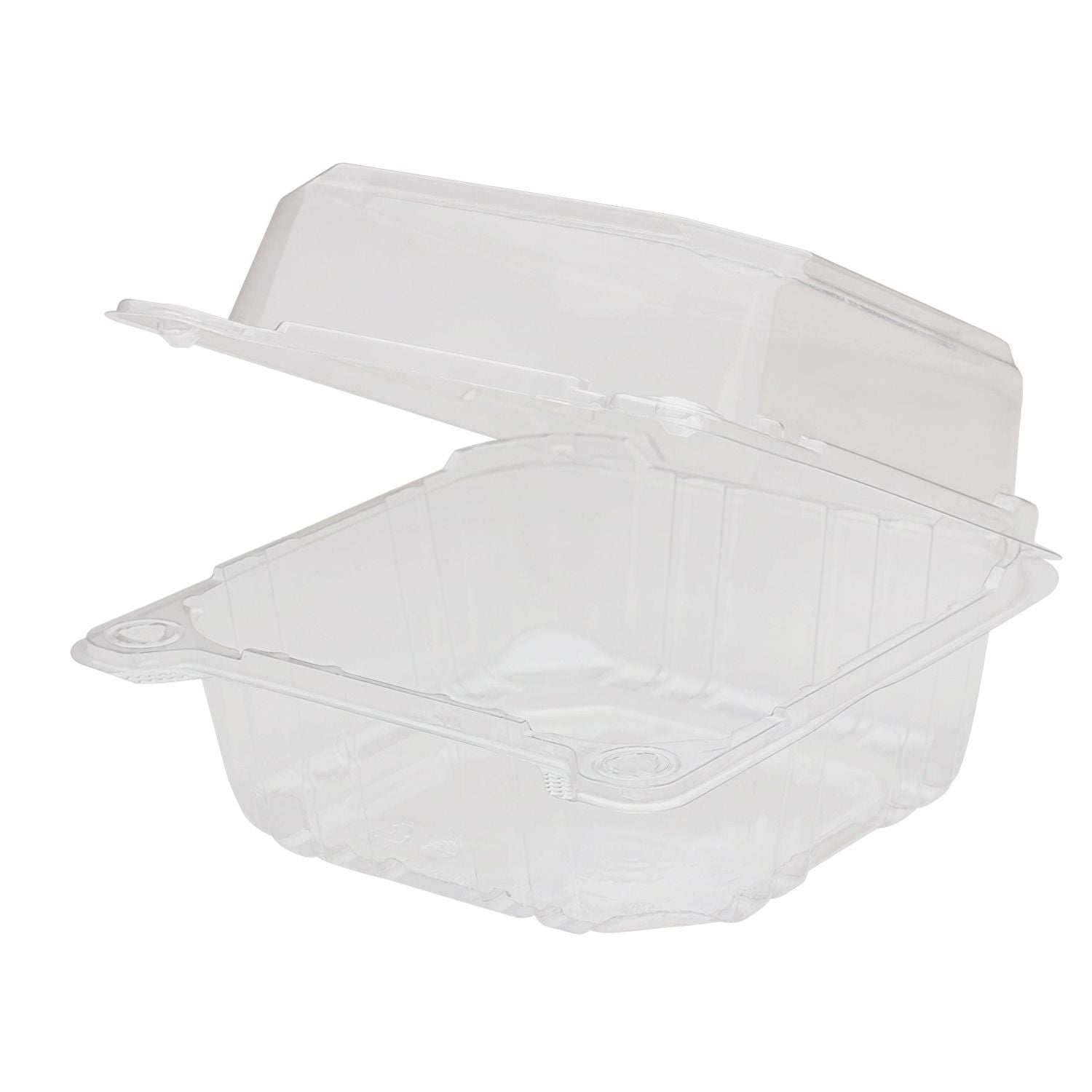 6'' x 6'' Hinged Containers - Small Clamshell Takeout Boxes - Karat PET Plastic - 500 ct-Karat
