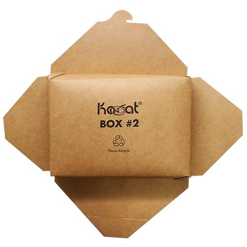 Kraft Microwavable Folded Paper #2 Take-Out Container - Karat Medium Fold-To-Go Box - 54oz - 7.8" X 5.5" X 1.8" - 200 Count-Karat