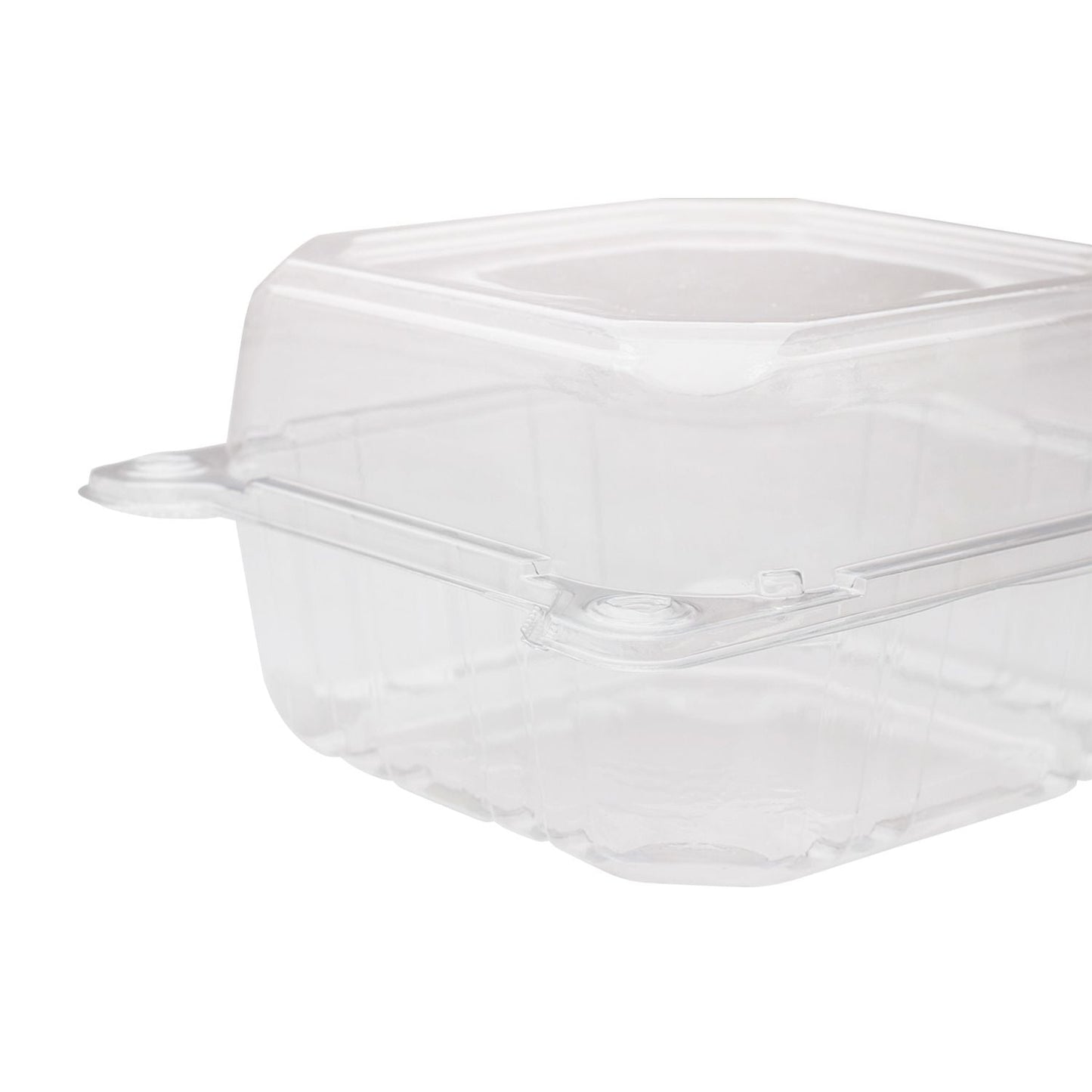 6'' x 6'' Hinged Containers - Small Clamshell Takeout Boxes - Karat PET Plastic - 500 ct-Karat