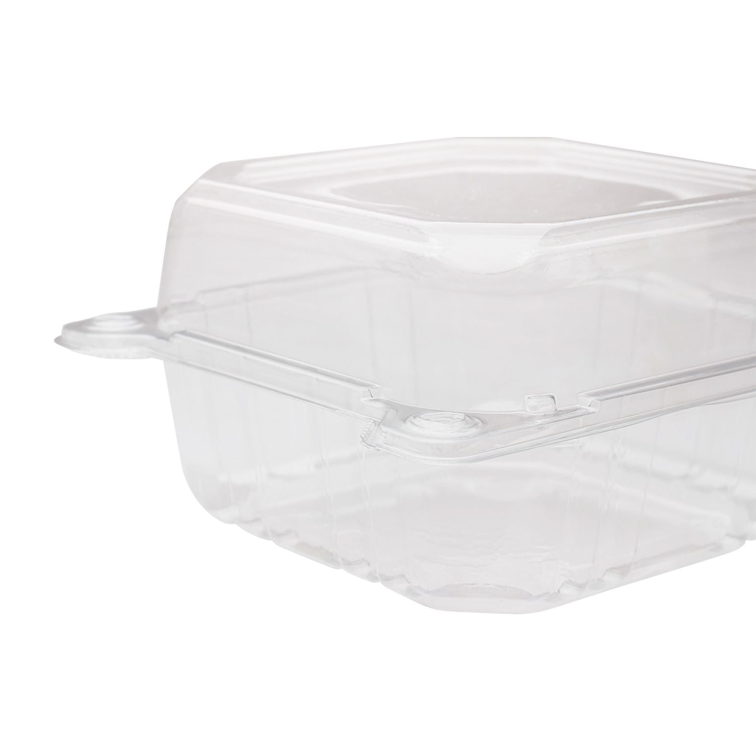 6'' x 6'' Hinged Containers - Small Clamshell Takeout Boxes - Karat PET Plastic - 500 ct-Karat