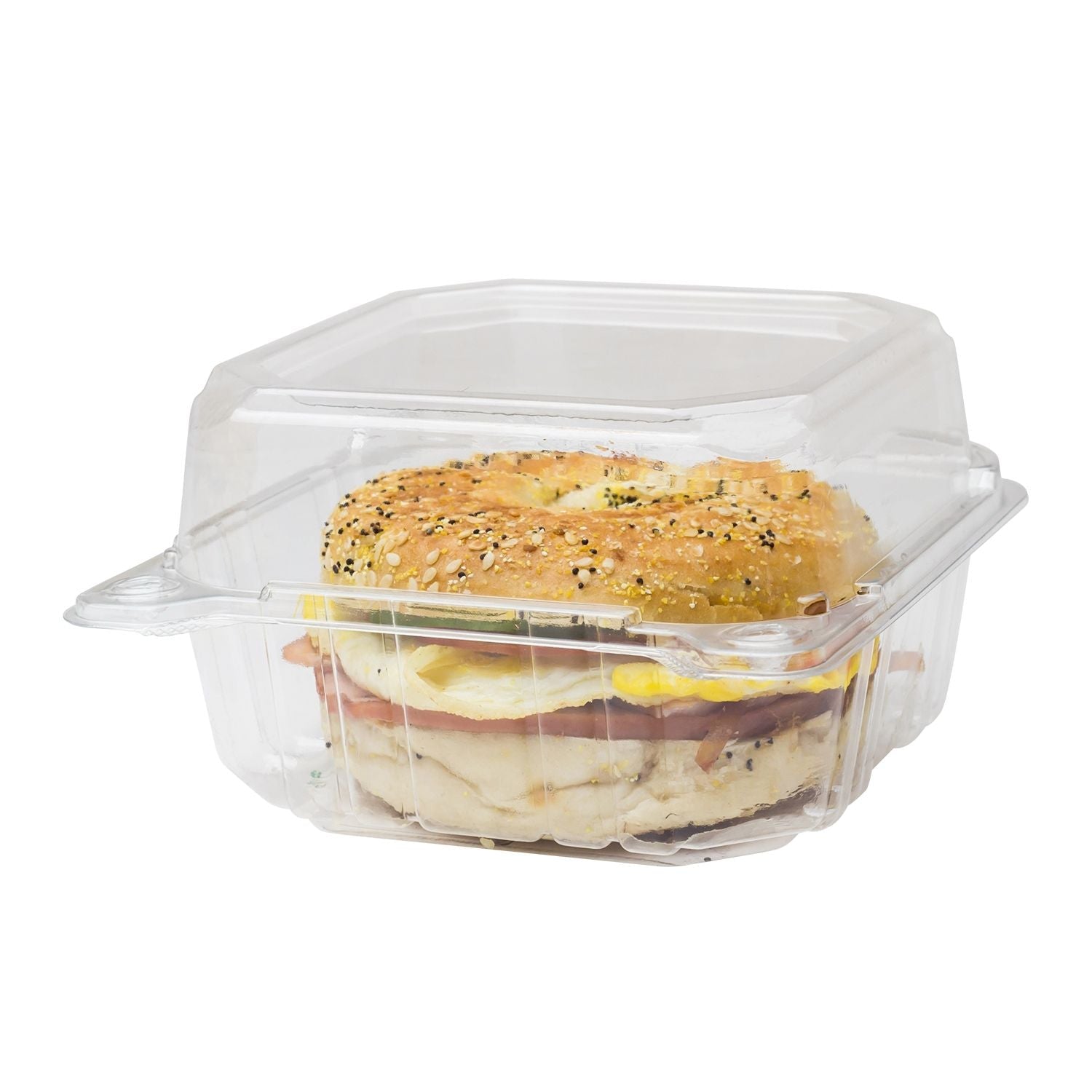 6'' x 6'' Hinged Containers - Small Clamshell Takeout Boxes - Karat PET Plastic - 500 ct-Karat