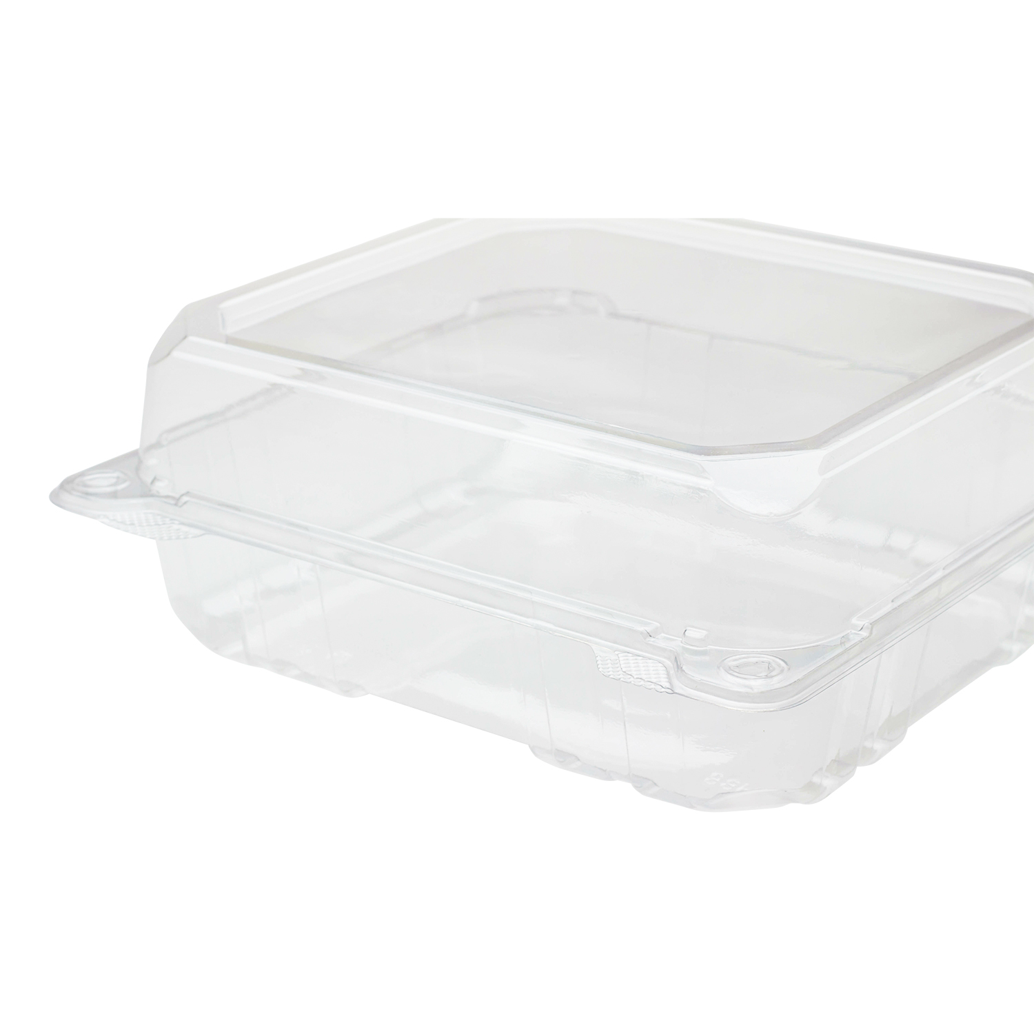 8''x8'' Hinged Containers - Large Clamshell Takeout Boxes - Karat PET Plastic - 250 count-Karat