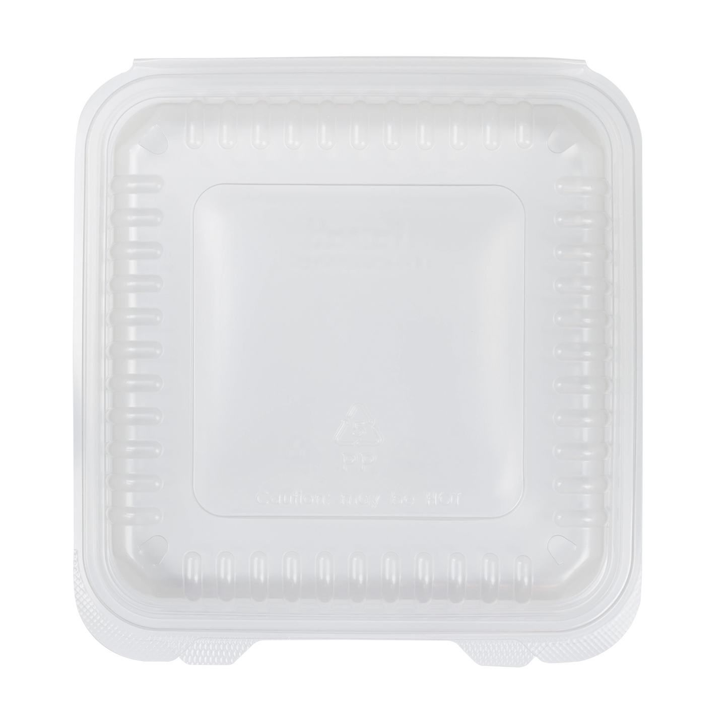 9''x9'' Hinged To Go Box - Extra Large Clamshell Containers - Karat PP Plastic - 200 ct-Karat