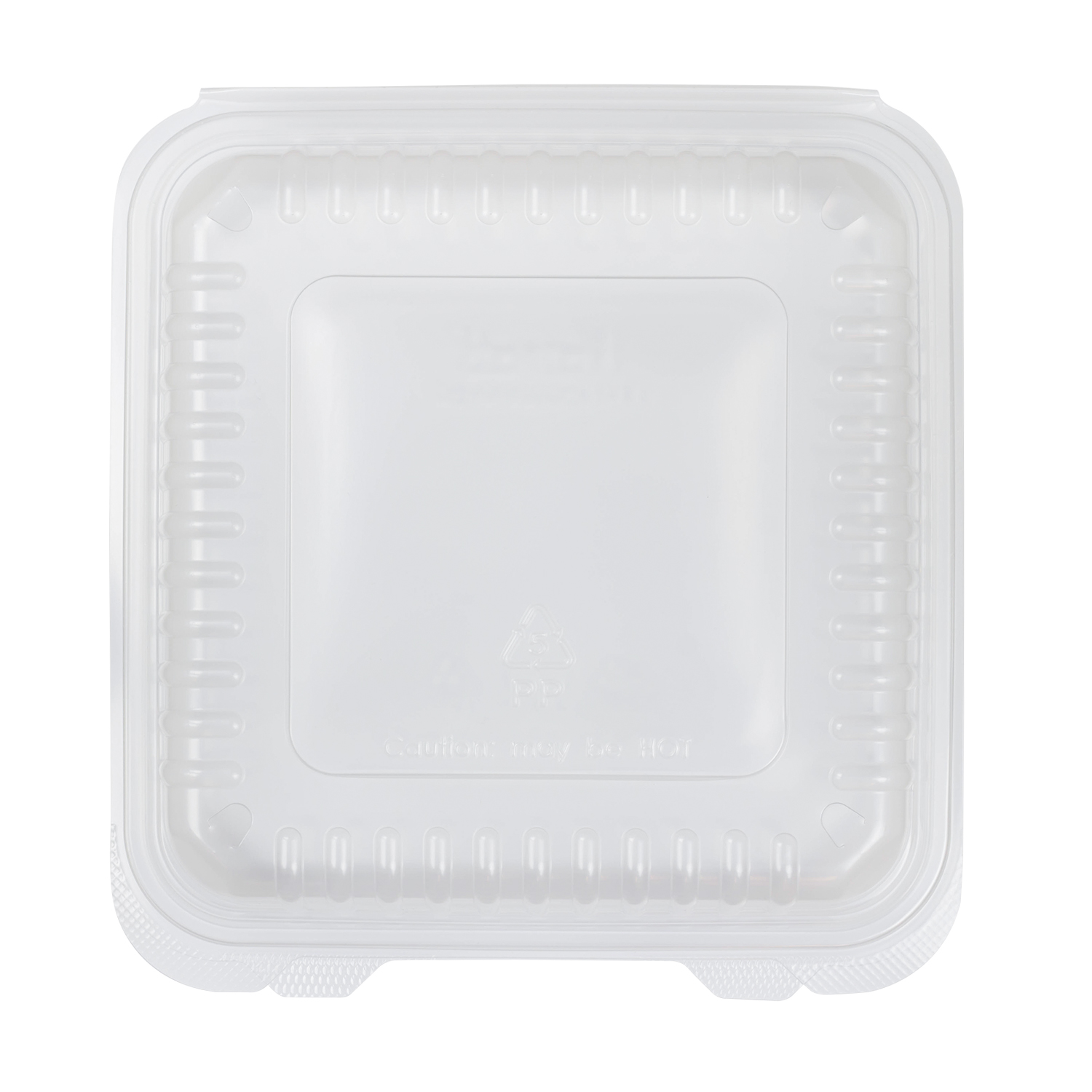 9''x9'' Hinged To Go Box - Extra Large Clamshell Containers - Karat PP Plastic - 200 ct-Karat