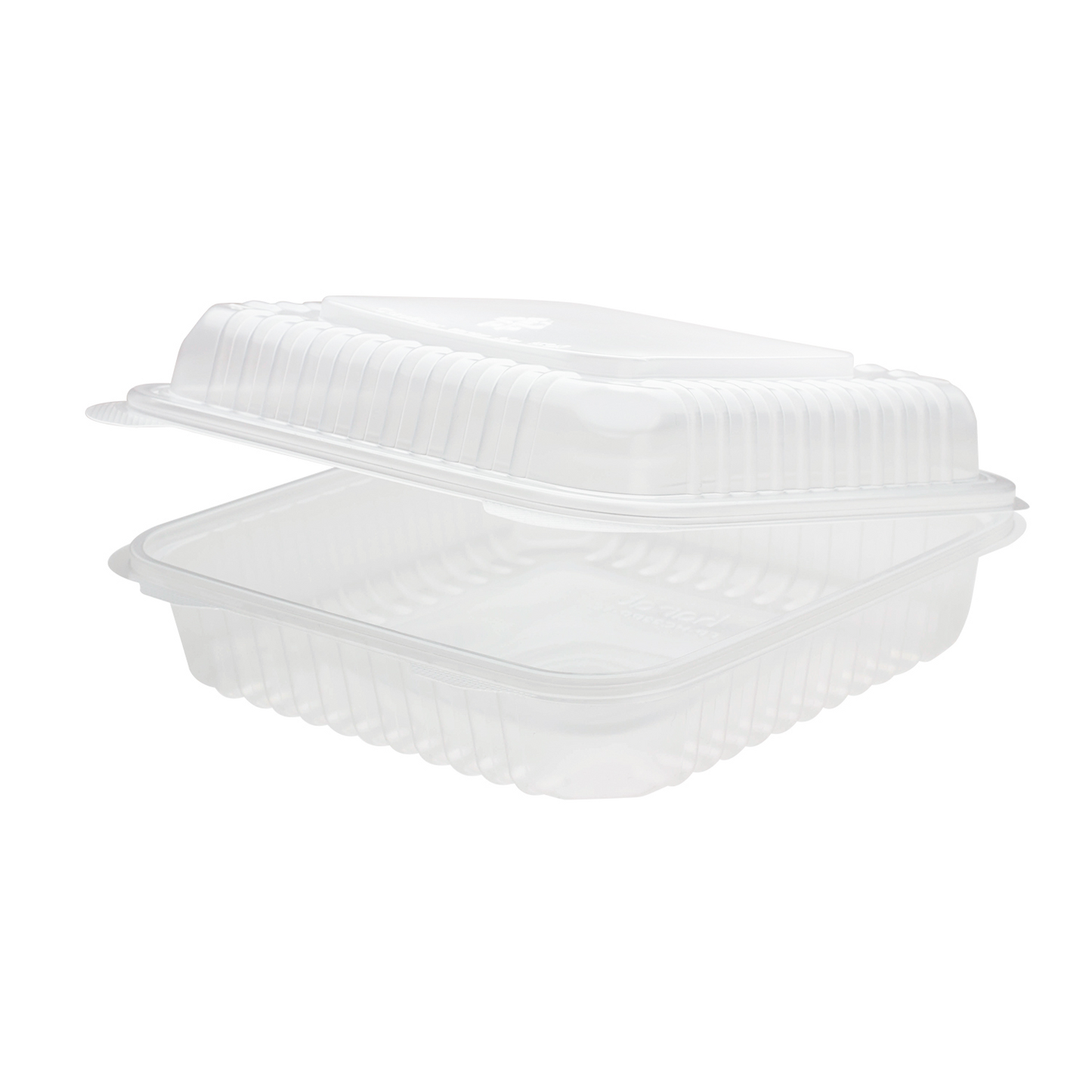 9''x9'' Hinged To Go Box - Extra Large Clamshell Containers - Karat PP Plastic - 200 ct-Karat