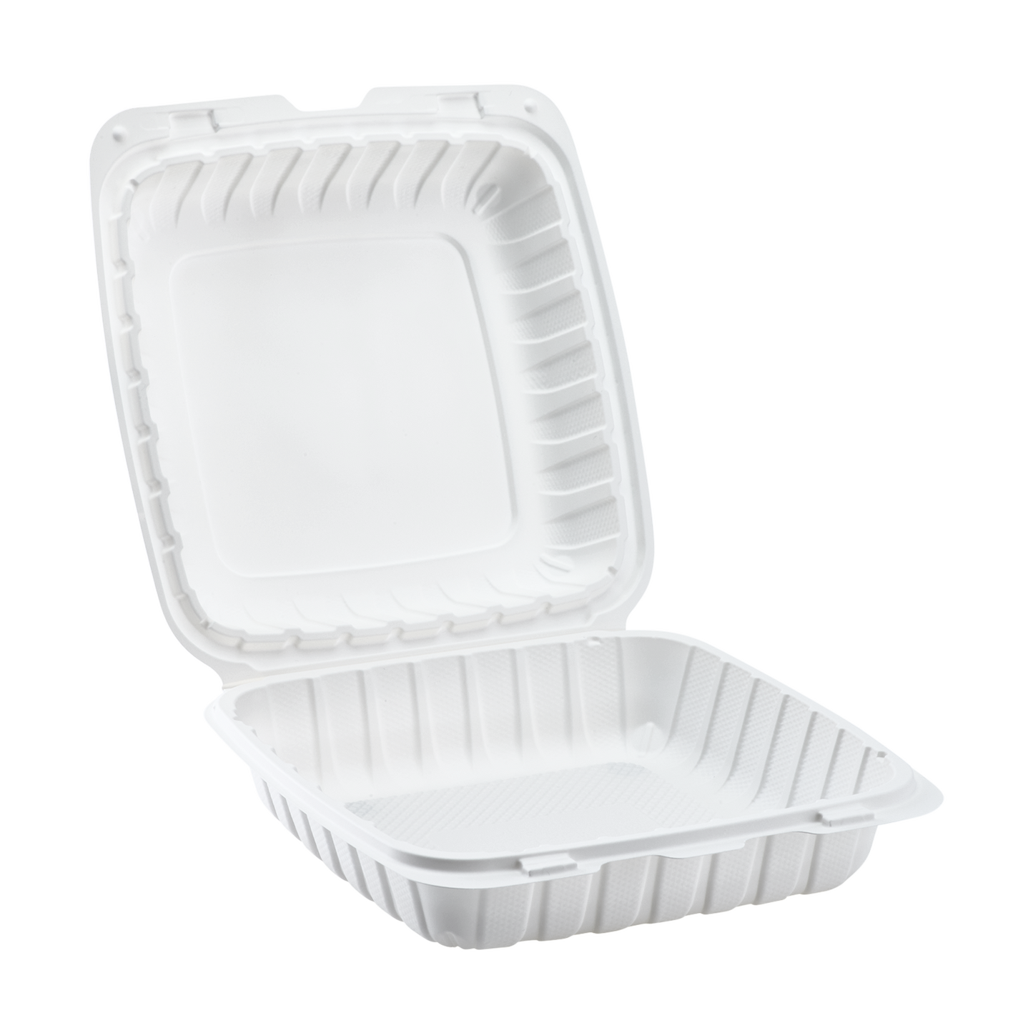 Jumbo White Takeout Boxes - 9"x9" Mineral Filled Hinged Food Containers- Karat Earth 120ct-Karat