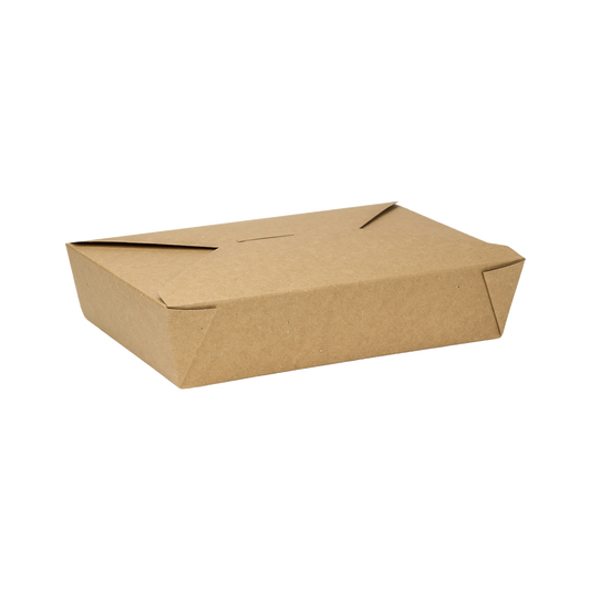 Karat 54oz microwavable folded paper takeout boxes number 2 kraft 200 count leak resistant food containers