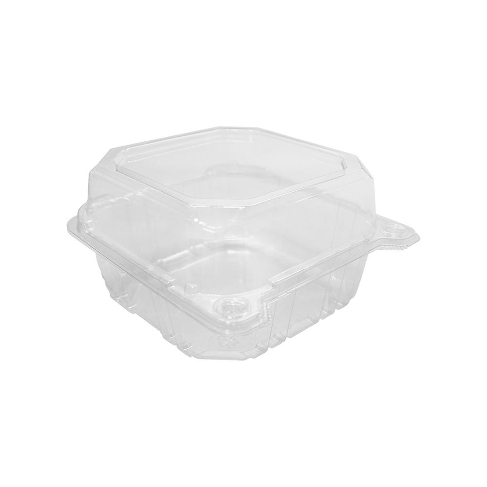 6'' x 6'' Hinged Containers - Small Clamshell Takeout Boxes - Karat PET Plastic - 500 ct-Karat
