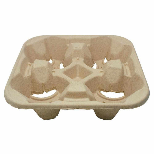 Karat Cup Carrier Tray - Biodegradable Cup Holder - Compostable Cup Carrier (8oz - 32oz) - 300 ct-Karat