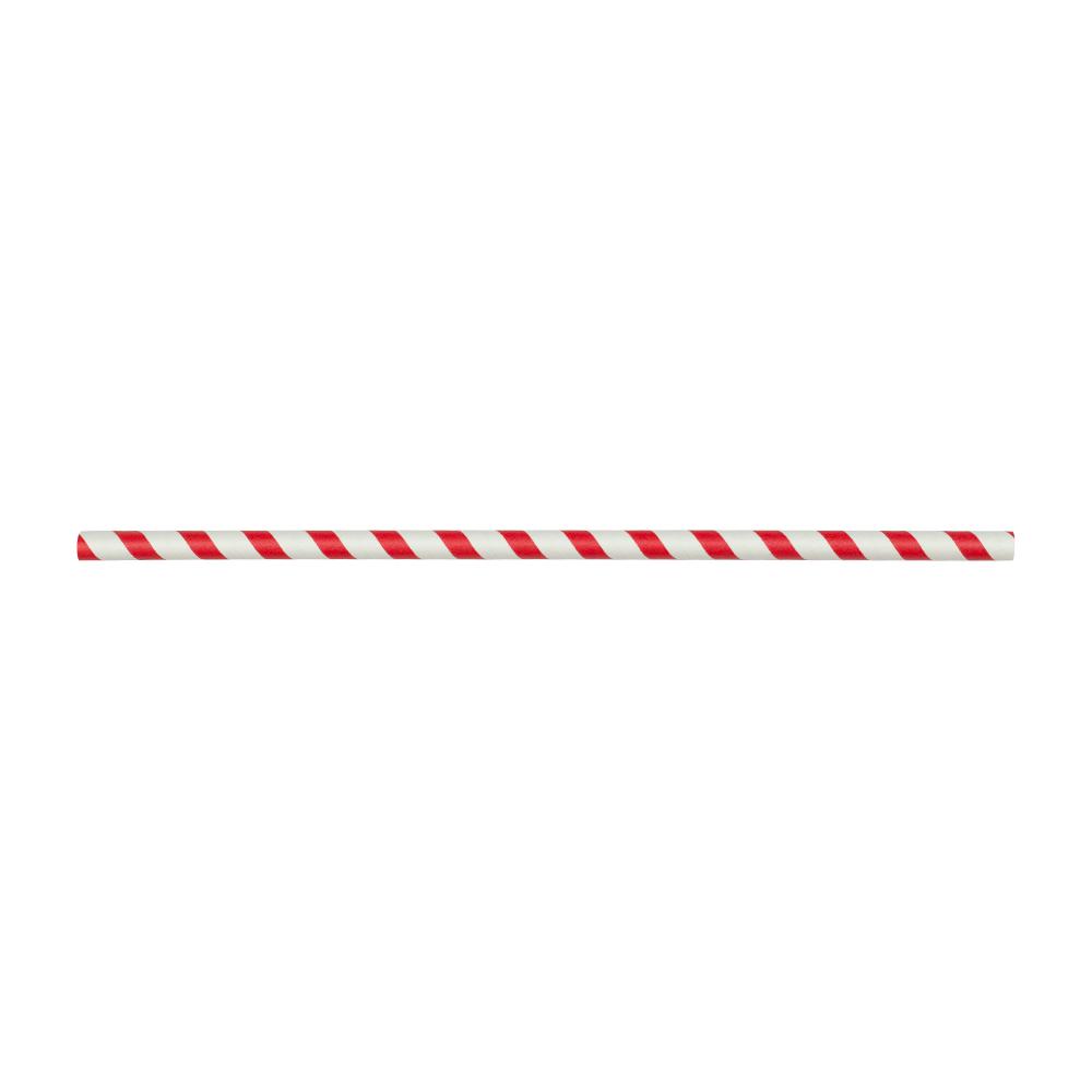 Karat Earth 10.25" Giant Paper Spiral Straws (7mm) Wrapped - Red & White (1,200 ct)-Restaurant Supply Drop