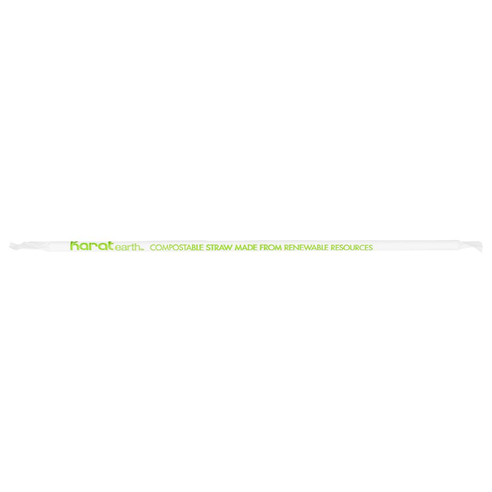 Karat Earth 9" Jumbo Paper Paper Straw (5mm) Wrapped - White (1,200 ct)-Restaurant Supply Drop