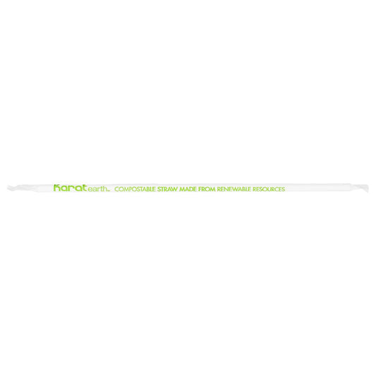 Karat Earth 9" Jumbo Paper Paper Straw (5mm) Wrapped - White (1,200 ct)-Restaurant Supply Drop