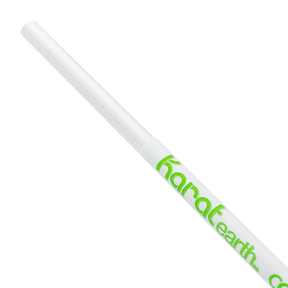 Karat Earth 9" Jumbo Paper Paper Straw (5mm) Wrapped - White (1,200 ct)-Restaurant Supply Drop