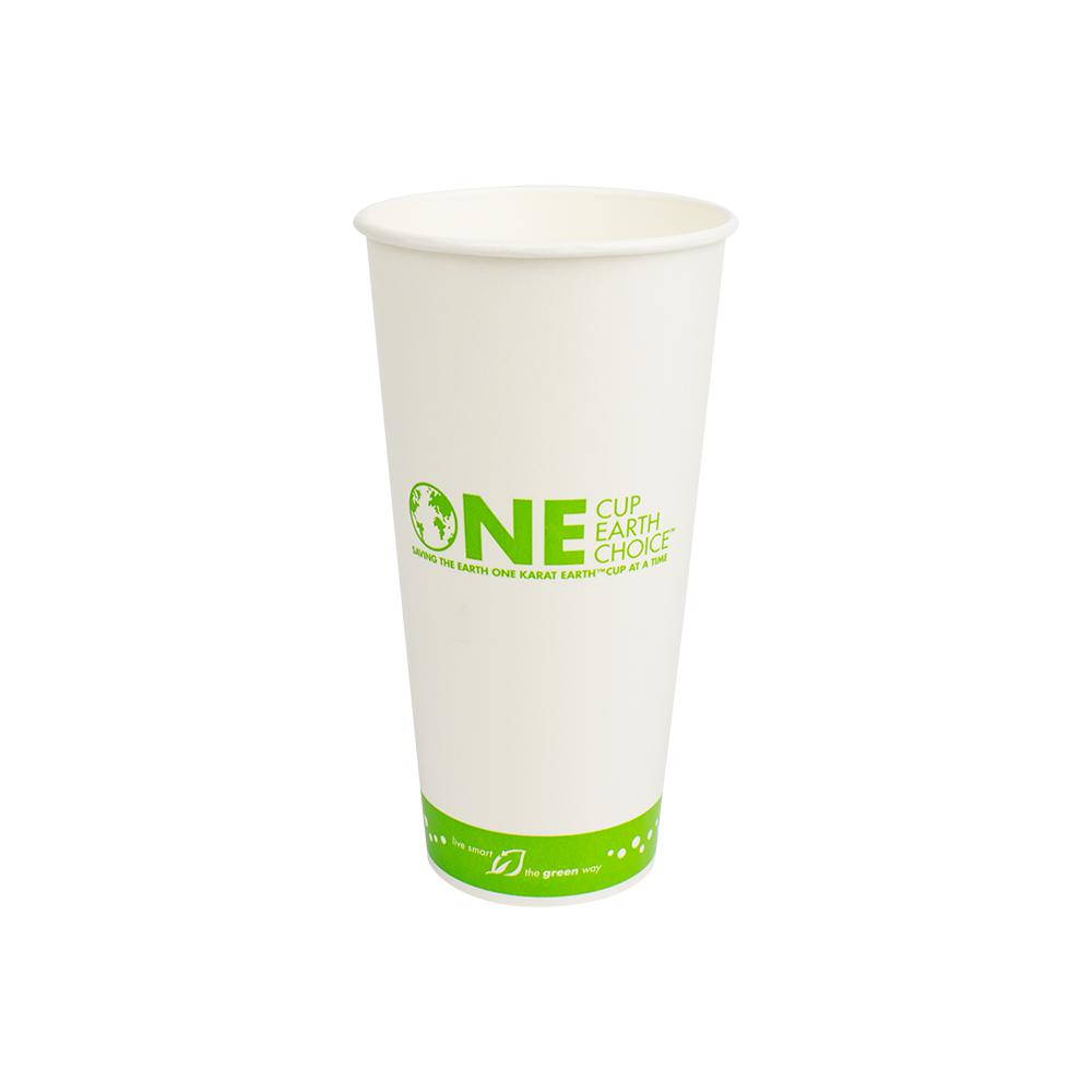 Karat Earth 22oz Eco-Friendly Paper Cold Cups - One Cup, One Earth - 90mm - 1,000 ct-Karat
