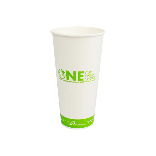Karat Earth 22oz Eco-Friendly Paper Cold Cups - One Cup, One Earth - 90mm - 1,000 ct-Karat