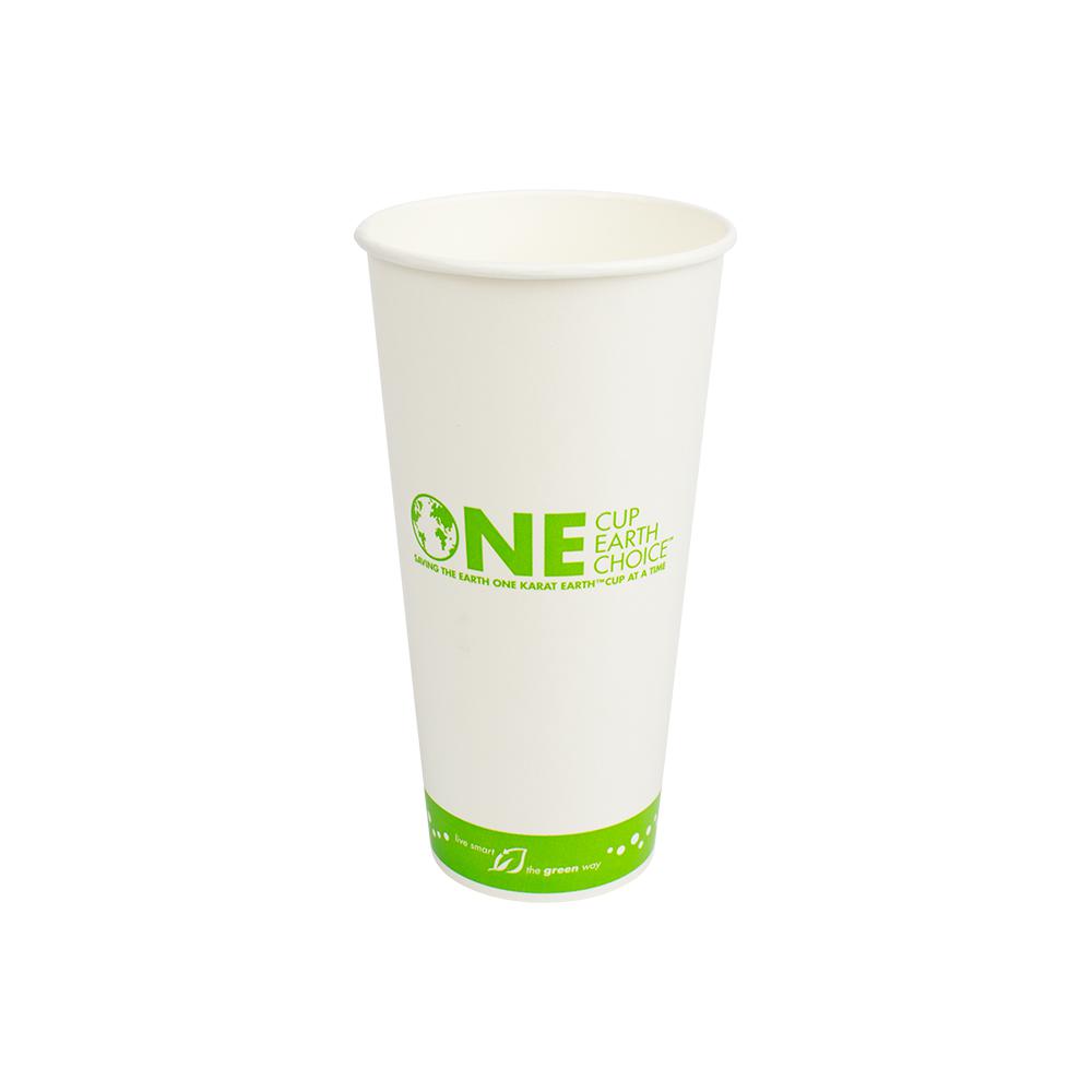 Karat Earth 22oz Eco-Friendly Paper Cold Cups - One Cup, One Earth - 90mm - 1,000 ct-Karat