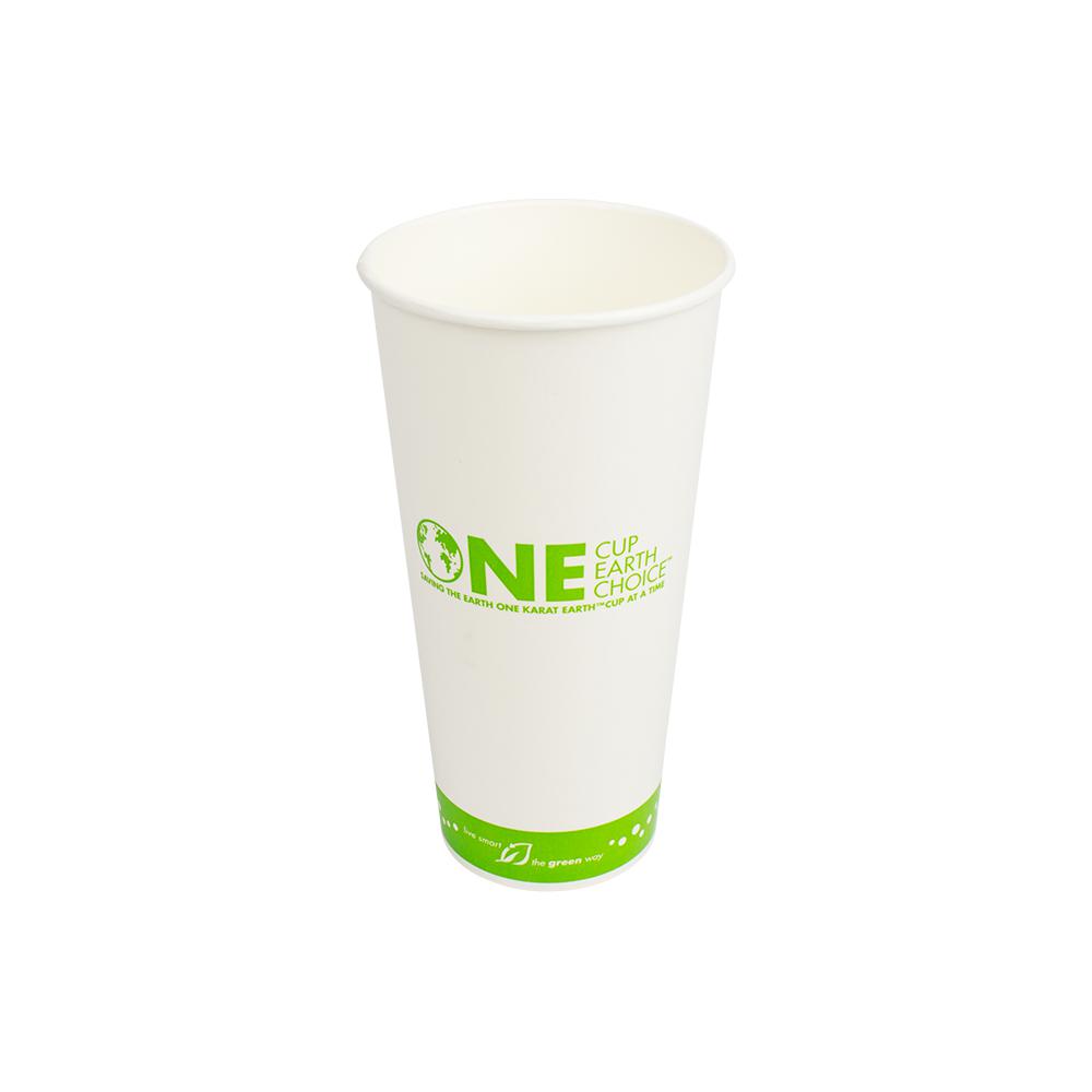 Karat Earth 22oz Eco-Friendly Paper Cold Cups - One Cup, One Earth - 90mm - 1,000 ct-Karat