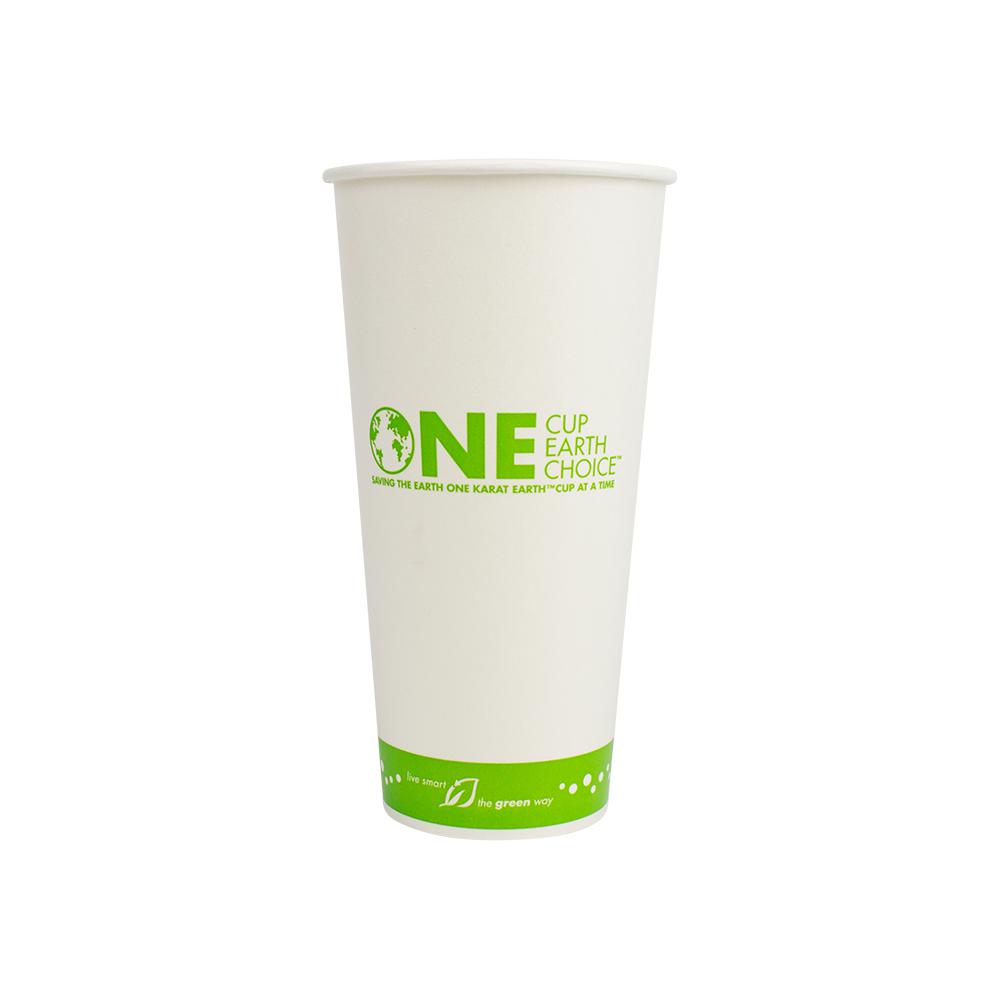 Karat Earth 22oz Eco-Friendly Paper Cold Cups - One Cup, One Earth - 90mm - 1,000 ct-Karat