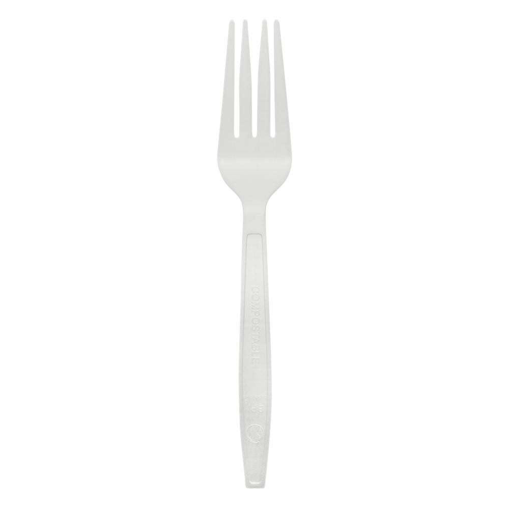 Karat Earth PLA Medium-Heavy Weight Compostable Forks Bulk Box - 1,000 ct-Karat