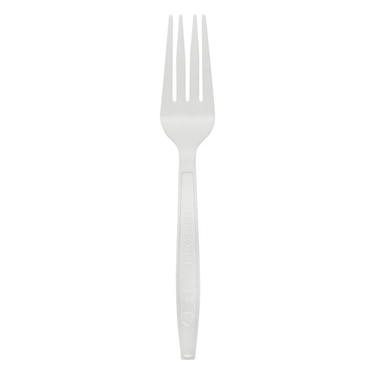 Karat Earth PLA Medium-Heavy Weight Compostable Forks Bulk Box - 1,000 ct-Karat