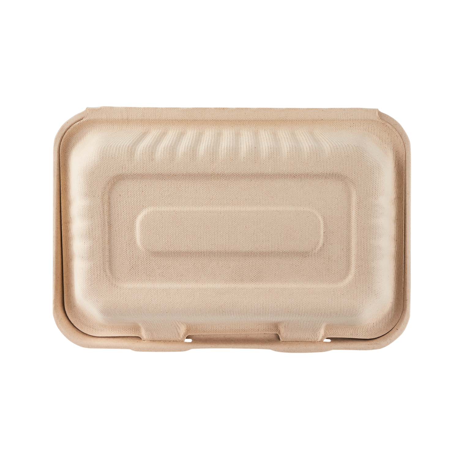 Medium Biodegradable Takeout Boxes - Karat Earth 9''x6'' Bagasse Hinged Containers - 200 ct-Karat