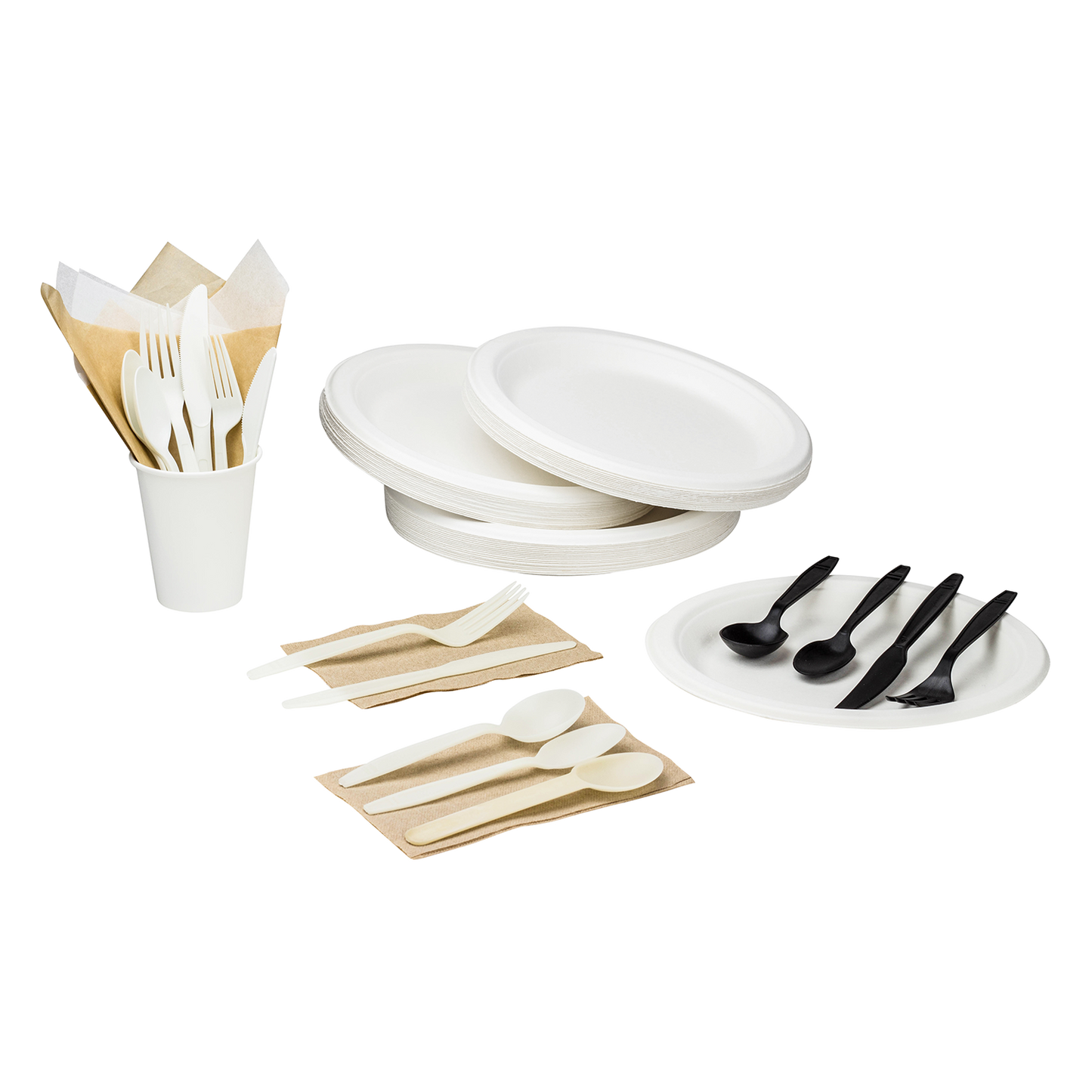 Karat Earth 9'' Compostable Bagasse Round Plates - 500 ct-Karat