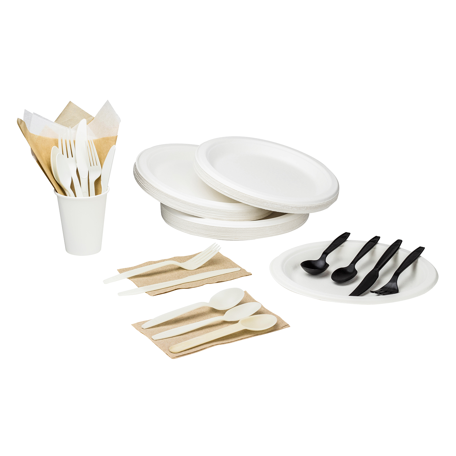 Karat Earth 9'' Compostable Bagasse Round Plates - 500 ct-Karat