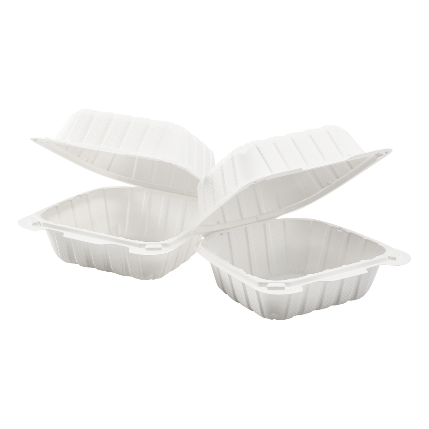Small White Takeout Boxes - 6"x6" Mineral Filled Hinged Food Containers - Karat Earth - 400 ct-Karat